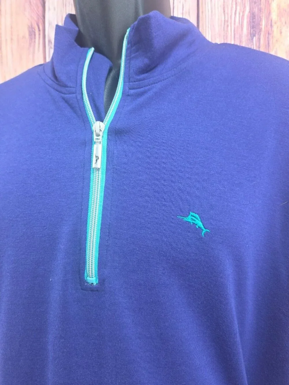 Tommy Bahama Mens Navy Blue Quarter Zip Sweater Large NWT